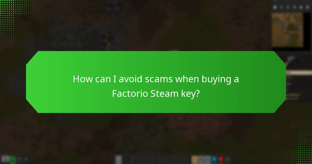 How can I avoid scams when buying a Factorio Steam key?