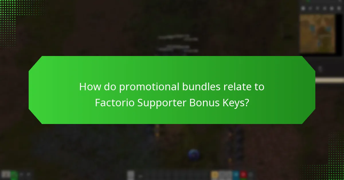 How do promotional bundles relate to Factorio Supporter Bonus Keys?