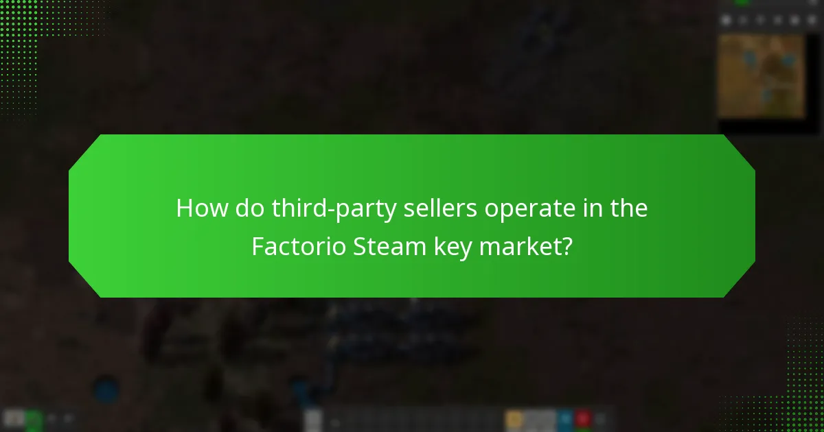 How do third-party sellers operate in the Factorio Steam key market?