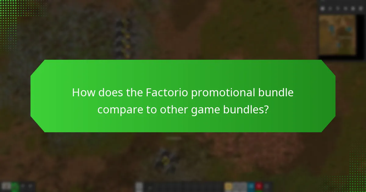 How does the Factorio promotional bundle compare to other game bundles?