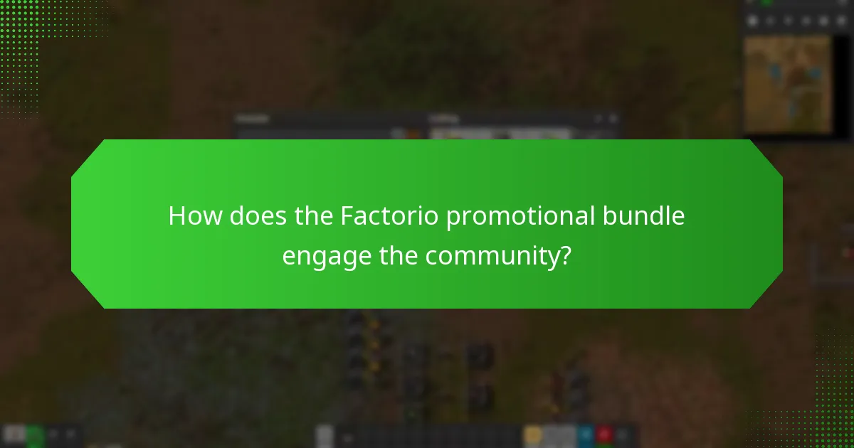 How does the Factorio promotional bundle engage the community?