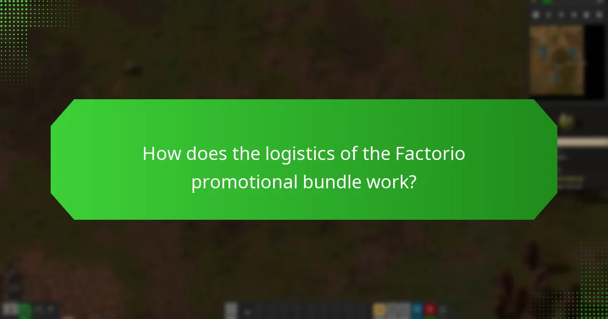 How does the logistics of the Factorio promotional bundle work?
