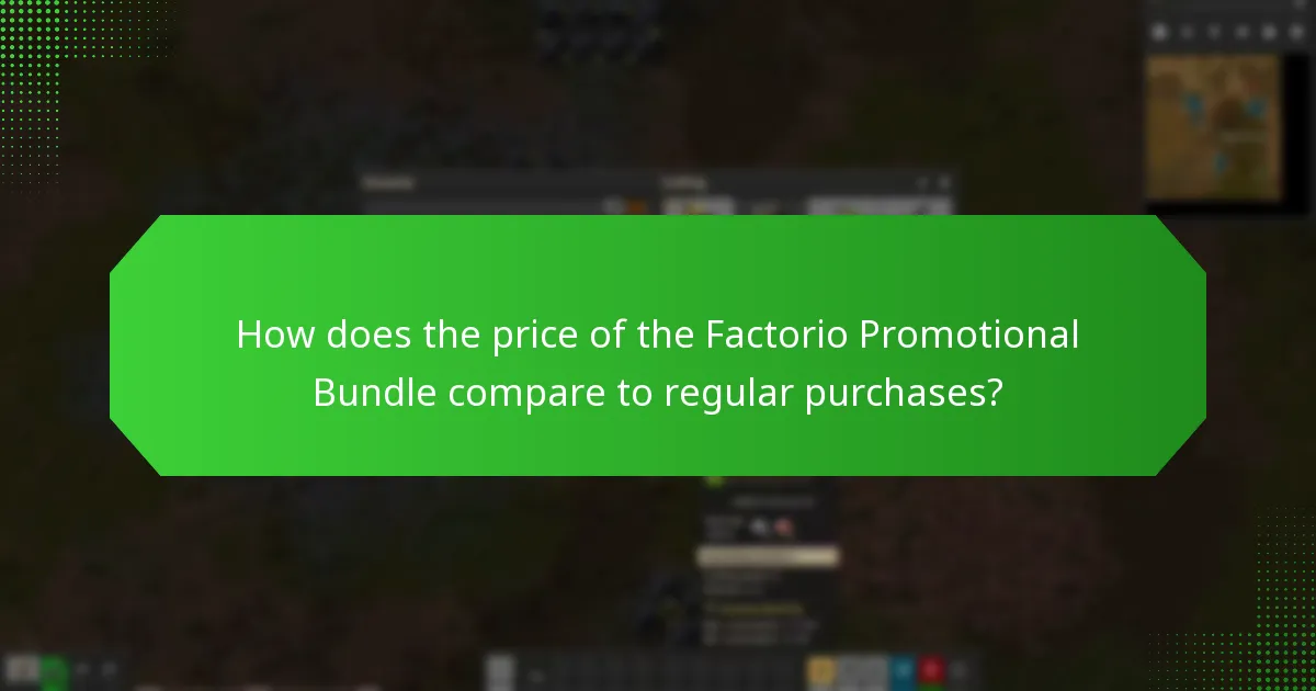 How does the price of the Factorio Promotional Bundle compare to regular purchases?