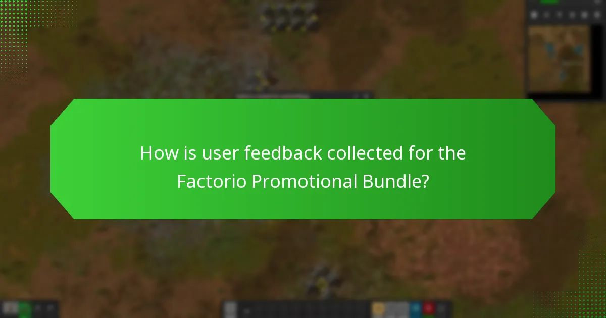 How is user feedback collected for the Factorio Promotional Bundle?