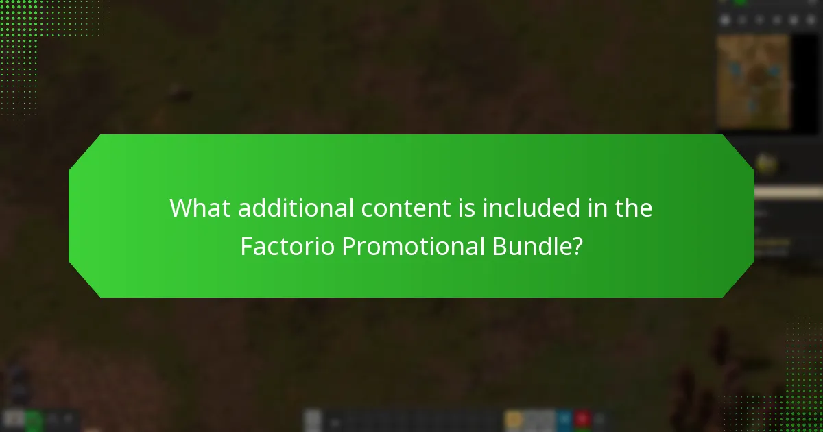 What additional content is included in the Factorio Promotional Bundle?