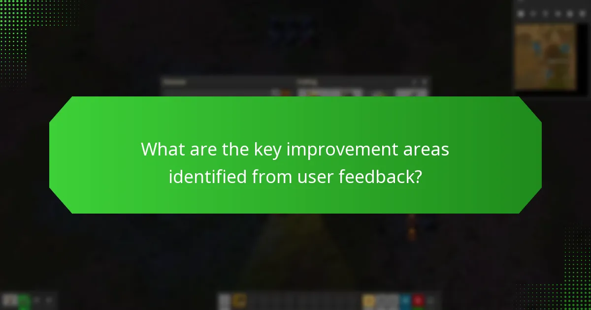 What are the key improvement areas identified from user feedback?