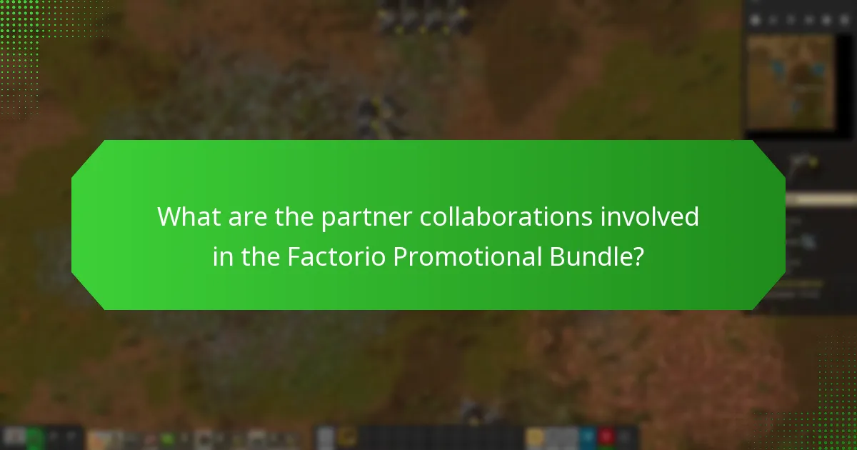 What are the partner collaborations involved in the Factorio Promotional Bundle?