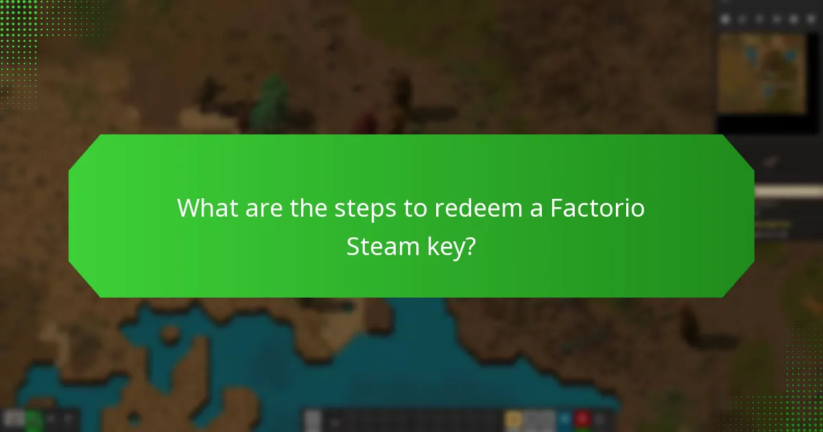 What are the steps to redeem a Factorio Steam key?