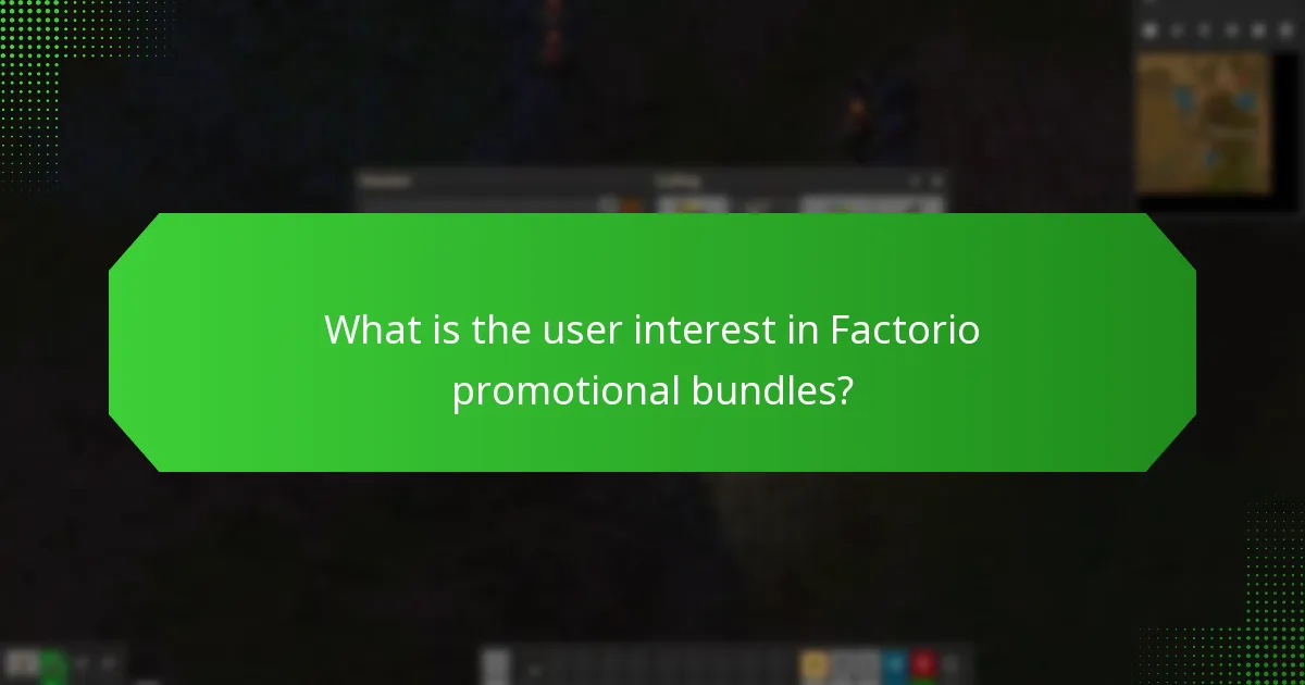 What is the user interest in Factorio promotional bundles?