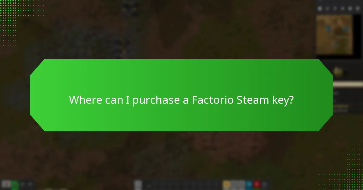 Where can I purchase a Factorio Steam key?
