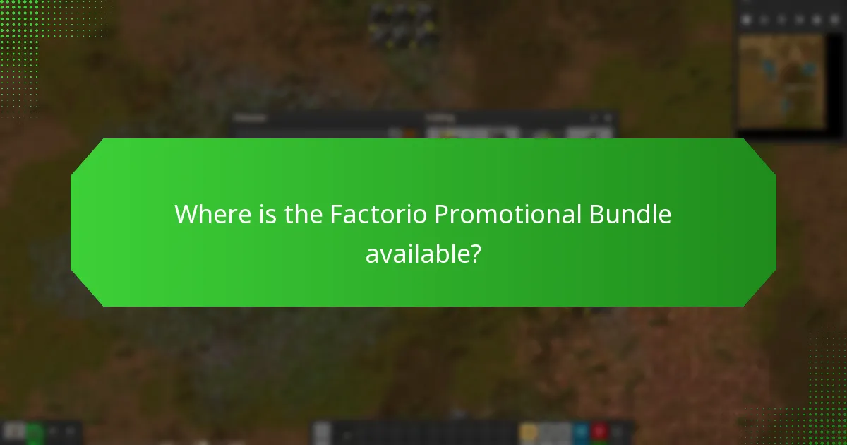 Where is the Factorio Promotional Bundle available?