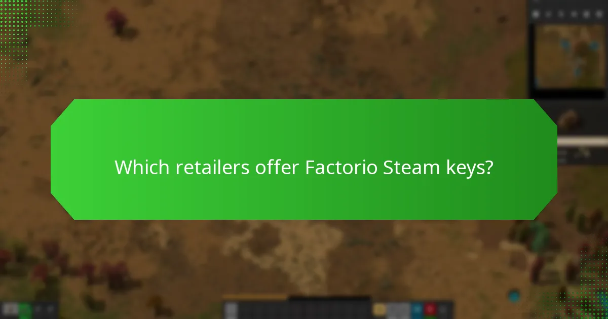Which retailers offer Factorio Steam keys?